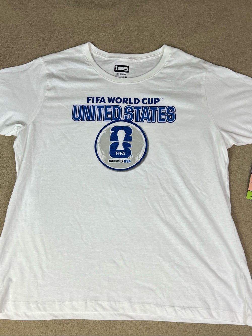Fifa World Cup 2026 White T-Shirt. Team USA! 100% Cotton. Women's Sz XXL